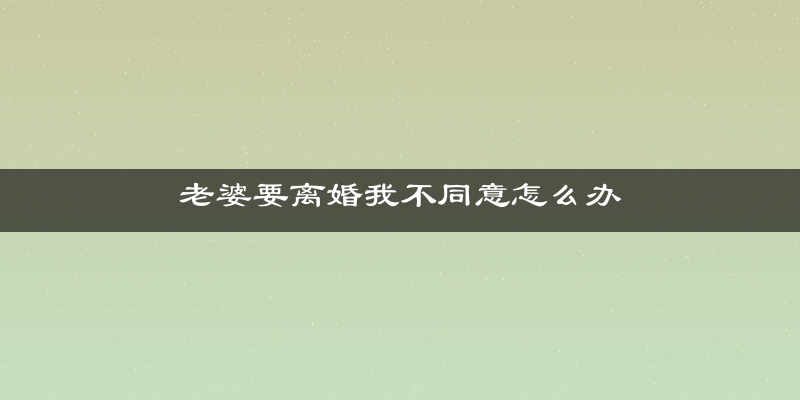 老婆要离婚我不同意怎么办