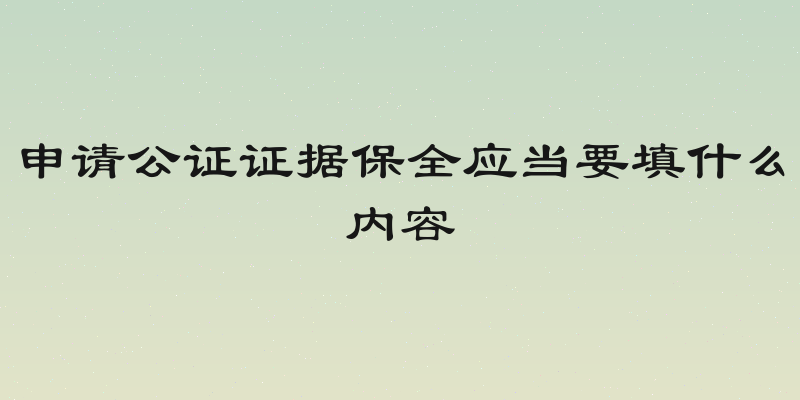 申请公证证据保全应当要填什么内容