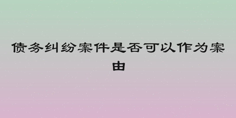 债务纠纷案件是否可以作为案由