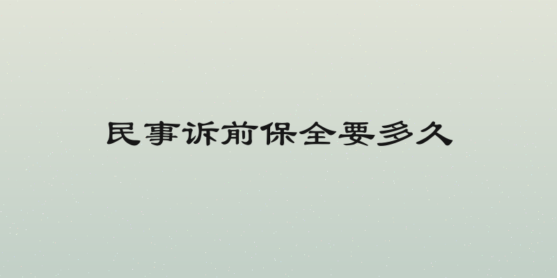 民事诉前保全要多久