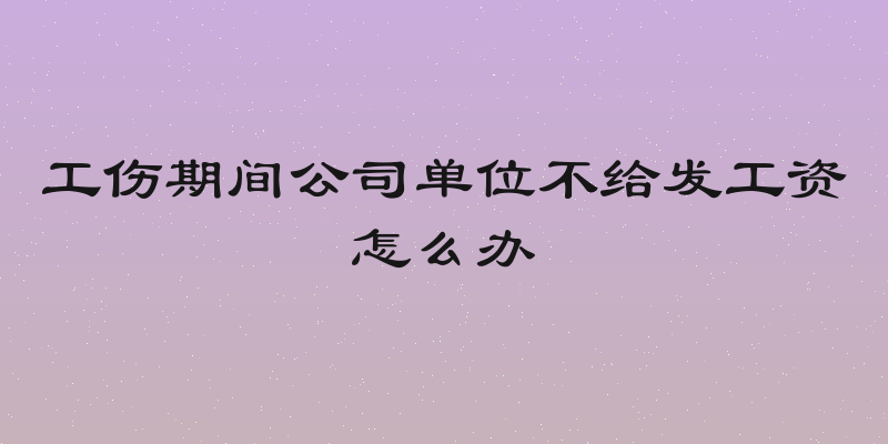 工伤期间公司单位不给发工资怎么办