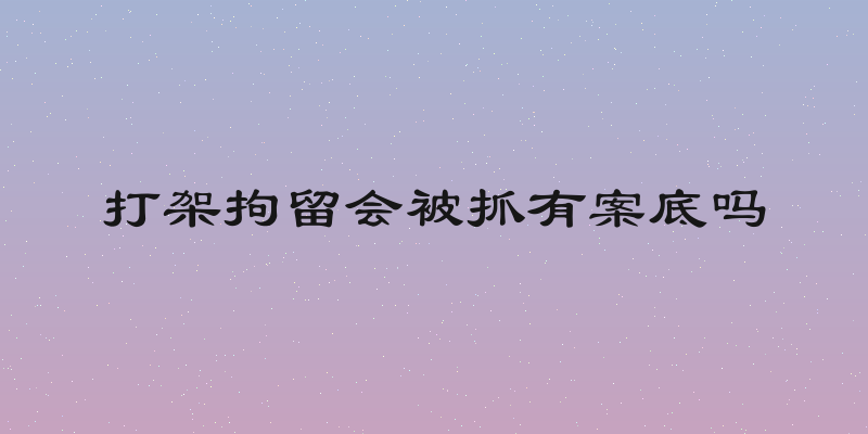 打架拘留会被抓有案底吗