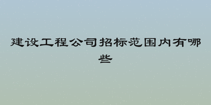 建设工程公司招标范围内有哪些
