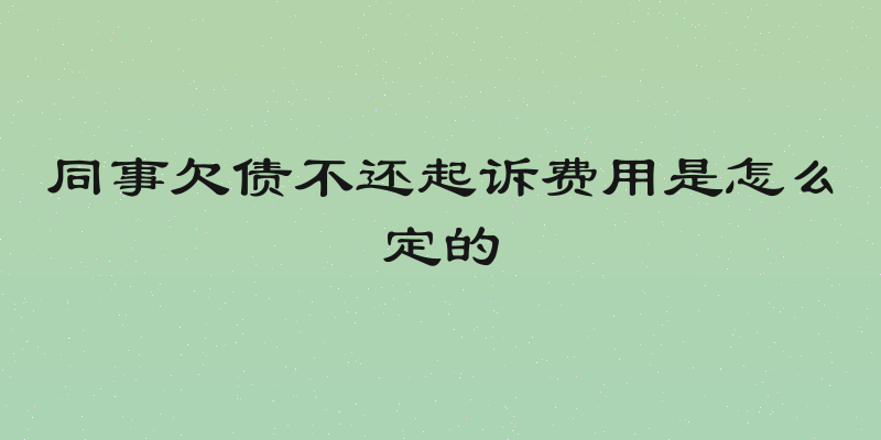 同事欠债不还起诉费用是怎么定的