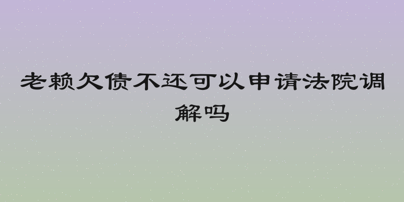 老赖欠债不还可以申请法院调解吗
