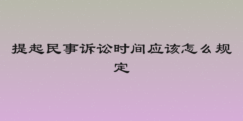 提起民事诉讼时间应该怎么规定