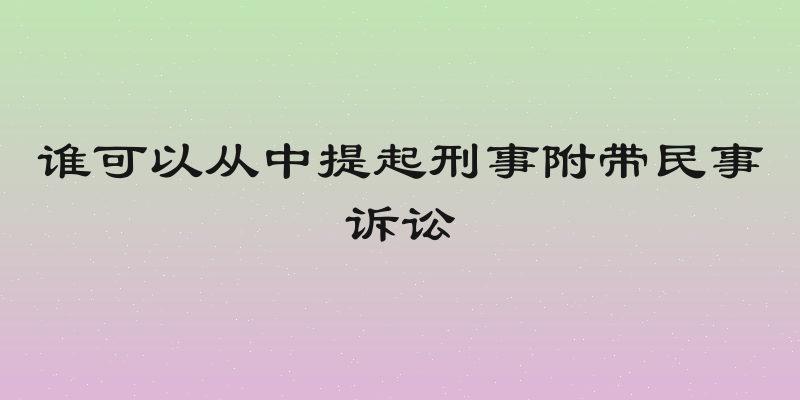谁可以从中提起刑事附带民事诉讼