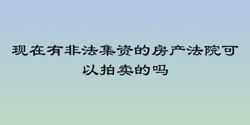 现在有非法集资的房产法院可以拍卖的吗