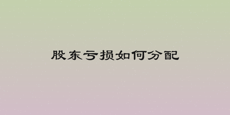 股东亏损如何分配