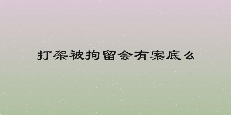 打架被拘留会有案底么