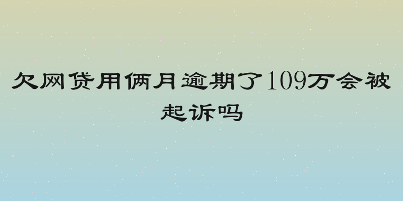 欠网贷用俩月逾期了109万会被起诉吗