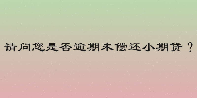请问您是否逾期未偿还小期贷？