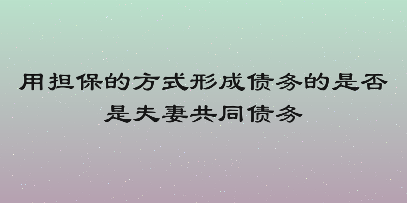 用担保的方式形成债务的是否是夫妻共同债务