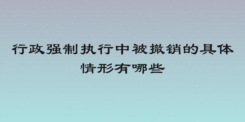 行政强制执行中被撤销的具体情形有哪些