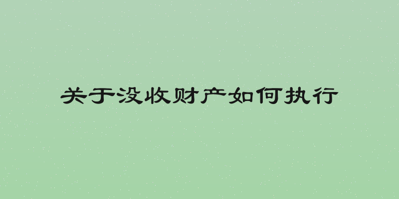 关于没收财产如何执行