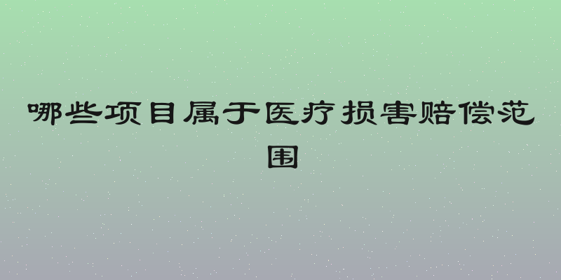 哪些项目属于医疗损害赔偿范围