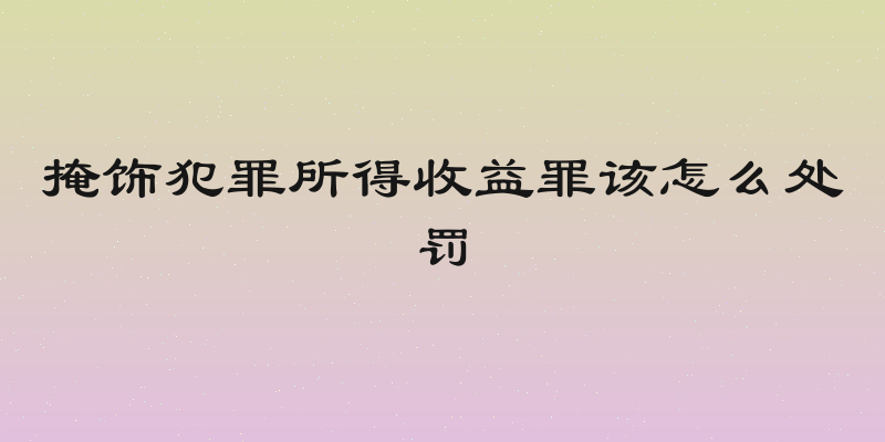 掩饰犯罪所得收益罪该怎么处罚