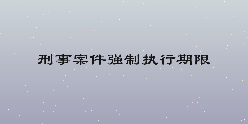 刑事案件强制执行期限