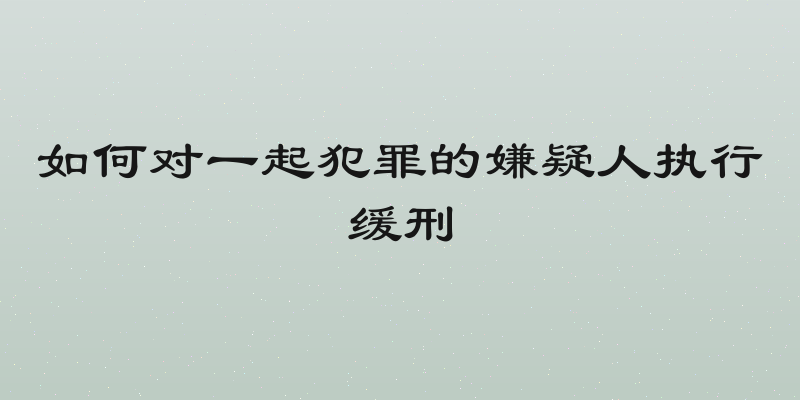 如何对一起犯罪的嫌疑人执行缓刑