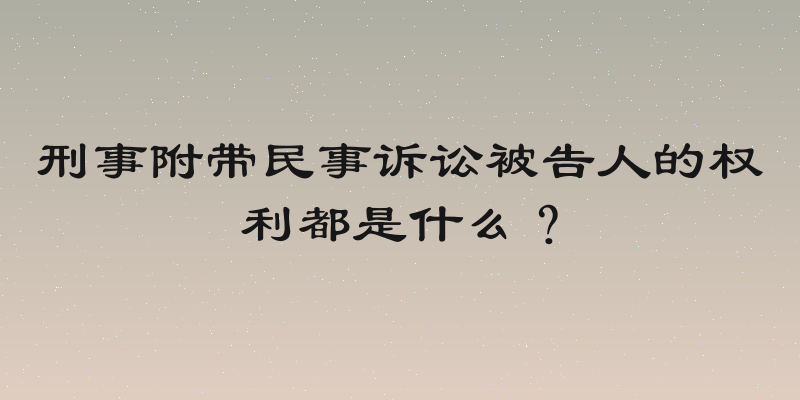 刑事附带民事诉讼被告人的权利都是什么？