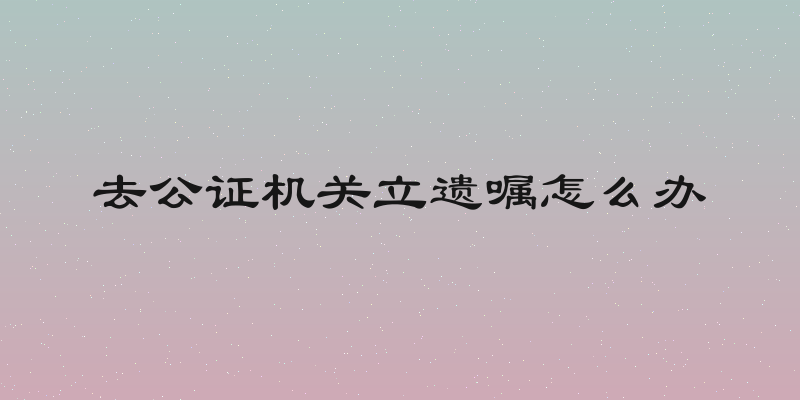 去公证机关立遗嘱怎么办