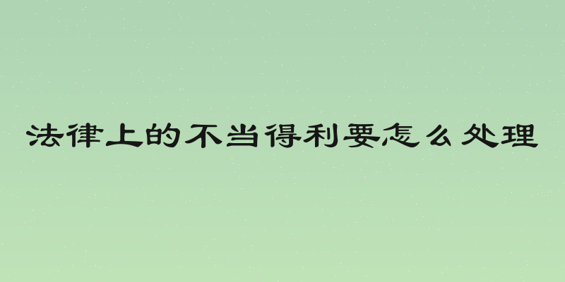法律上的不当得利要怎么处理