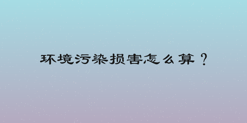 环境污染损害怎么算？