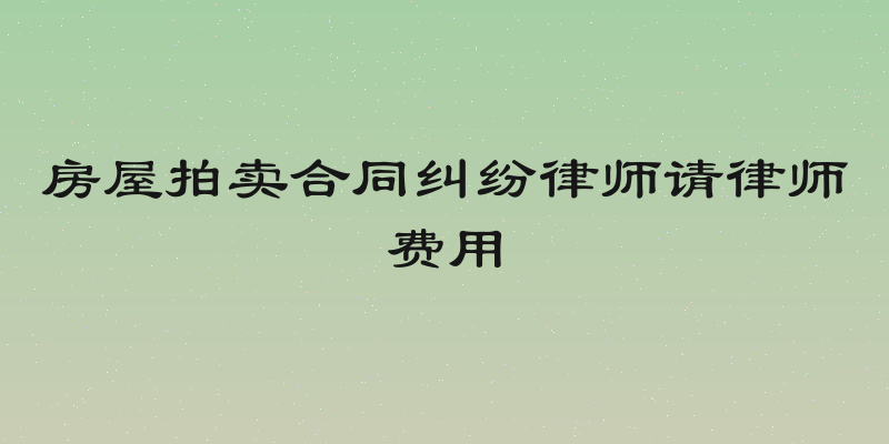房屋拍卖合同纠纷律师请律师费用