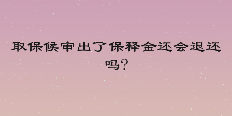 取保候审出了保释金还会退还吗?