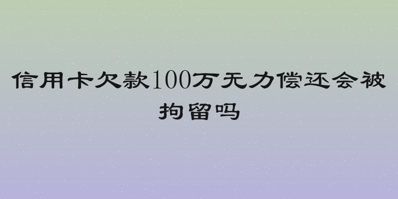 信用卡欠款100万无力偿还会被拘留吗