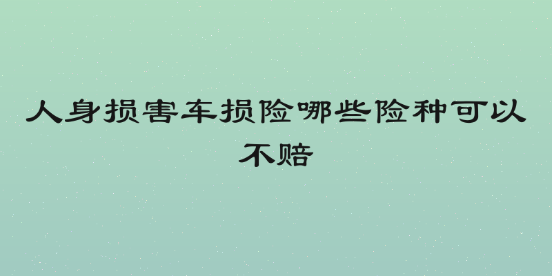 人身损害车损险哪些险种可以不赔