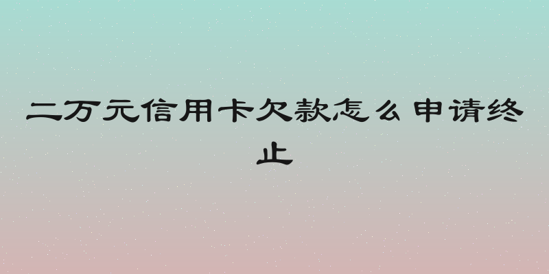 二万元信用卡欠款怎么申请终止