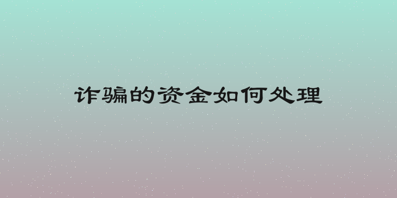 诈骗的资金如何处理