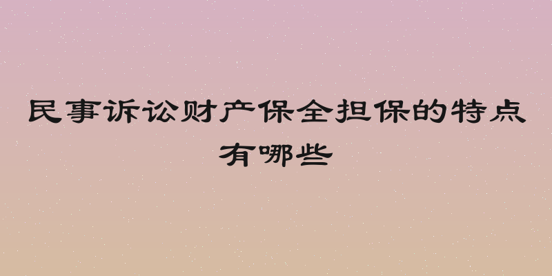 民事诉讼财产保全担保的特点有哪些