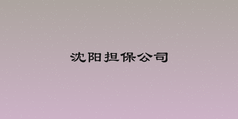 沈阳担保公司