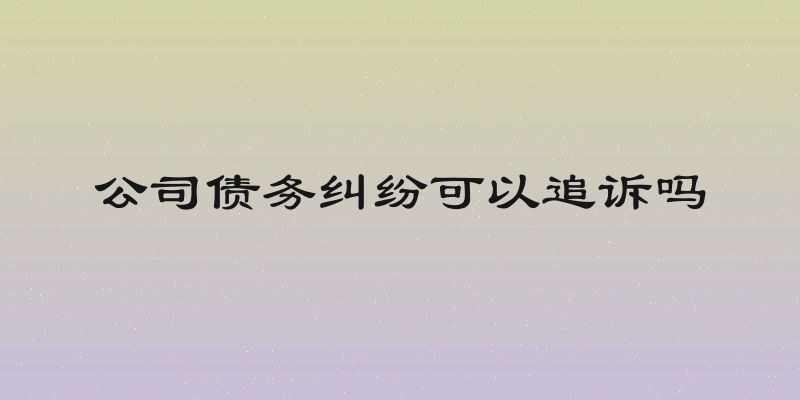 公司债务纠纷可以追诉吗