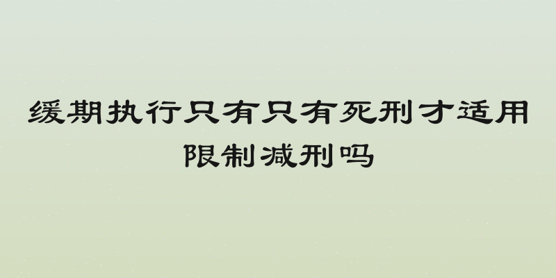 缓期执行只有只有死刑才适用限制减刑吗