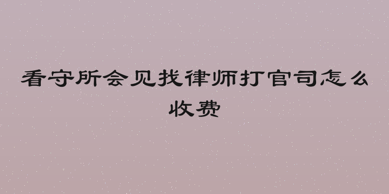 看守所会见找律师打官司怎么收费