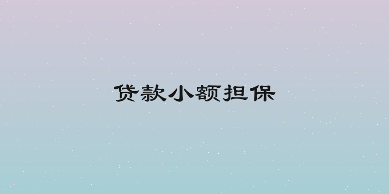 贷款小额担保