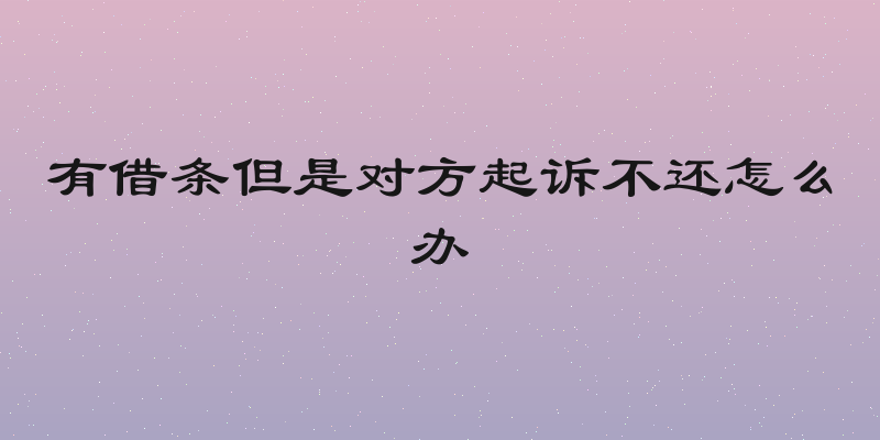 有借条但是对方起诉不还怎么办