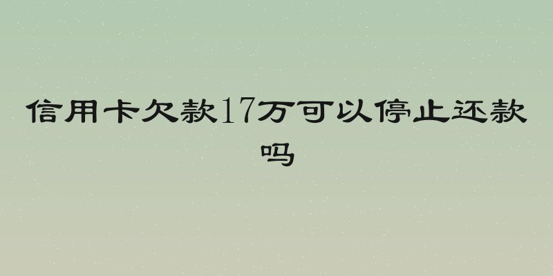 信用卡欠款17万可以停止还款吗