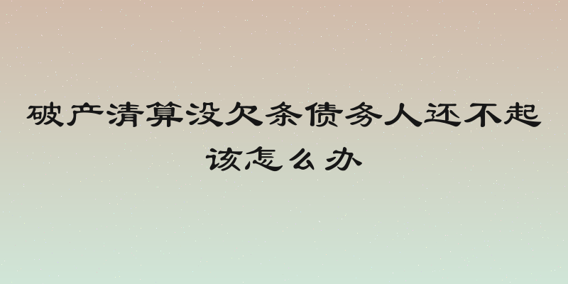 破产清算没欠条债务人还不起该怎么办
