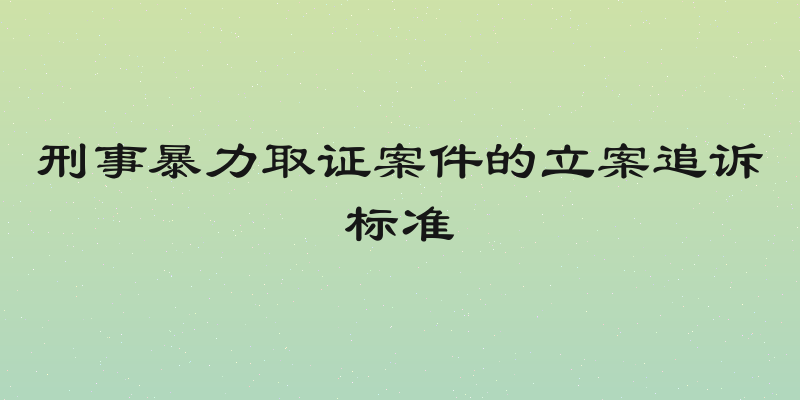 刑事暴力取证案件的立案追诉标准