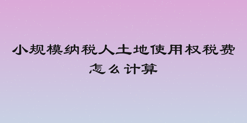 小规模纳税人土地使用权税费怎么计算