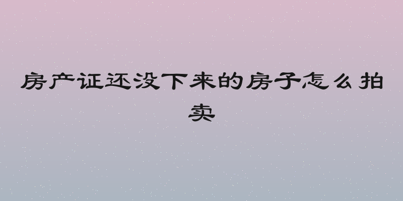 房产证还没下来的房子怎么拍卖