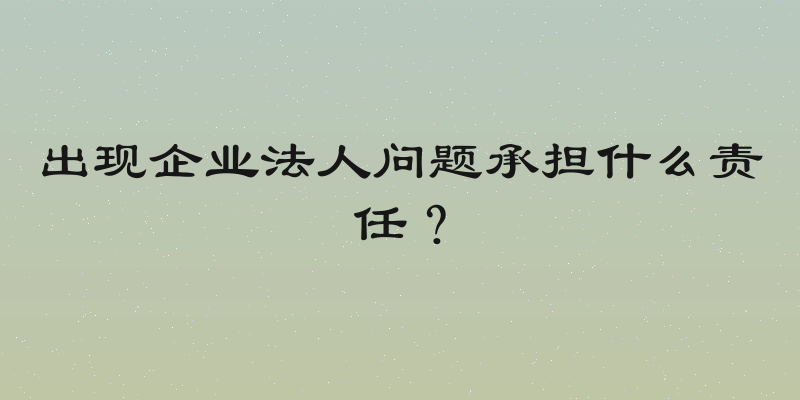 出现企业法人问题承担什么责任？