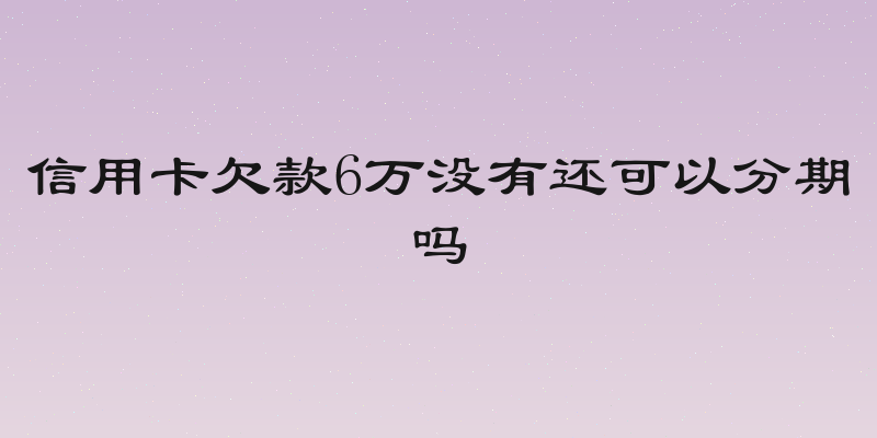 信用卡欠款6万没有还可以分期吗