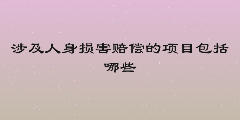 涉及人身损害赔偿的项目包括哪些