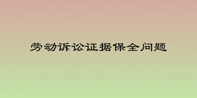 劳动诉讼证据保全问题