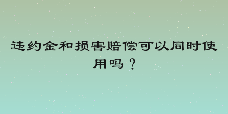违约金和损害赔偿可以同时使用吗？